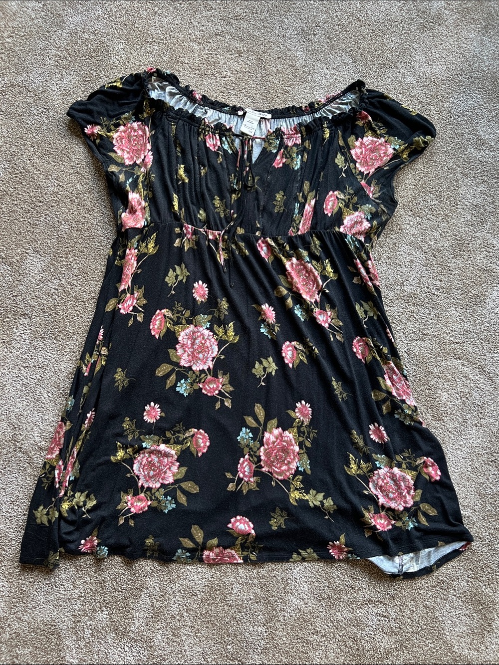 American Rag Black with Floral Pattern Dress